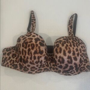 Soma Stunning Support Smooth Balconette Underwire Leopard Print Bra feline 36 C